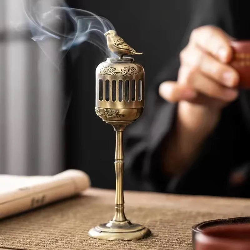 Urraca oco lâmpada sândalo fragrância incensário fumar backflow incenso titular casa de chá ornamentos sala estudo decoração casa