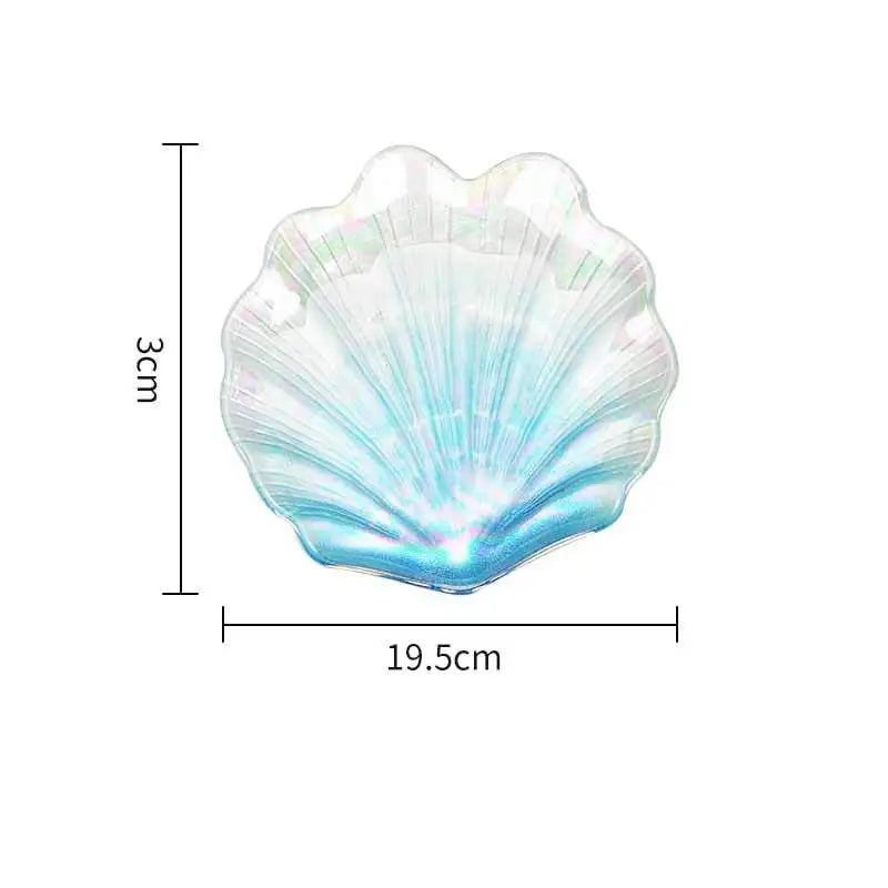 Placas Irregulares De Shell De Vidro Colorido Criativo, Bandeja De Frutas Marinhas Em Casa, Ornamentos Europeus De Lanches, Placas Decorativas