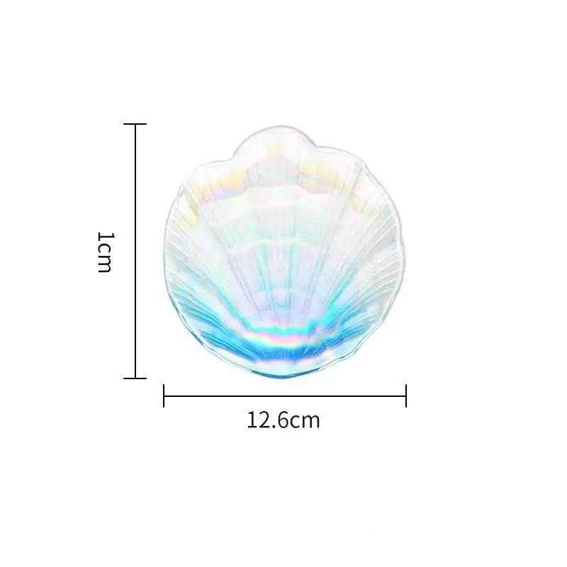 Placas Irregulares De Shell De Vidro Colorido Criativo, Bandeja De Frutas Marinhas Em Casa, Ornamentos Europeus De Lanches, Placas Decorativas