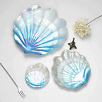 Placas Irregulares De Shell De Vidro Colorido Criativo, Bandeja De Frutas Marinhas Em Casa, Ornamentos Europeus De Lanches, Placas Decorativas