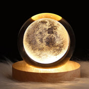 Bola de cristal led night light colorido saturno sistema solar 3d lua candeeiro mesa usb quarto atmosfera lâmpada para aniversário presente do miúdo