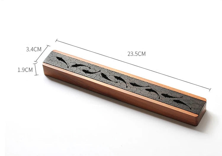Criativo retro preto escritório em casa suporte de incenso de madeira queimador de incenso tradicional tipo chinês madeira artesanal escultura caixa incensário