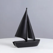 Estatueta moderna de barco à vela, modelo de veleiro colecionável, estátua criativa de navio à vela para decoração de mesa de armário de aniversário