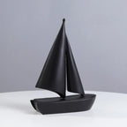 Estatueta moderna de barco à vela, modelo de veleiro colecionável, estátua criativa de navio à vela para decoração de mesa de armário de aniversário