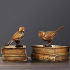 Aparadores de Livros Retro Birds em Resina