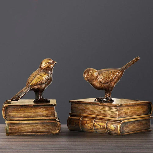 Aparadores de Livros Retro Birds em Resina