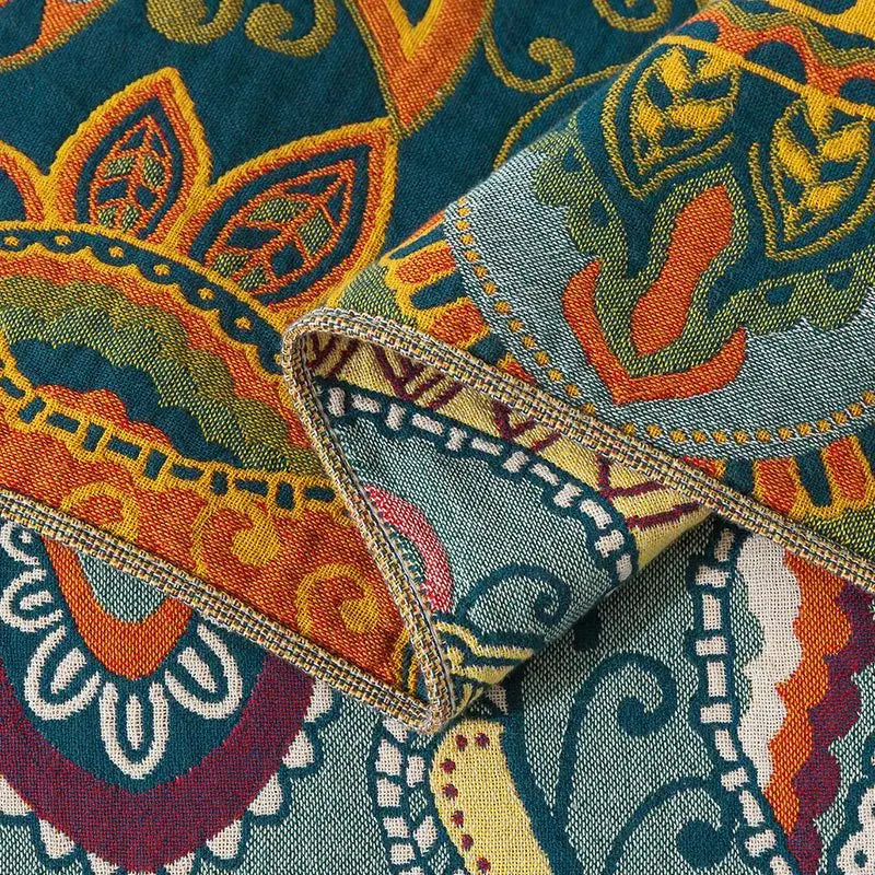 Colcha dupla de algodão puro gaze toalha colcha multifuncional cobertor verão ar condicionado refrigeração colcha boho capa de sofá