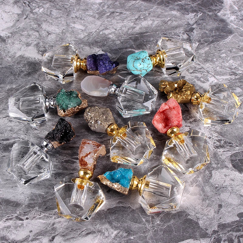 Garrafa de Perfume de Cristal Ágata Recarregável