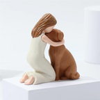 A25F-Amo estátuas de estatuetas de meu cachorro, presentes de lembrança de amizade de anjo de cachorro, figuras esculpidas pintadas à mão para amantes de cães