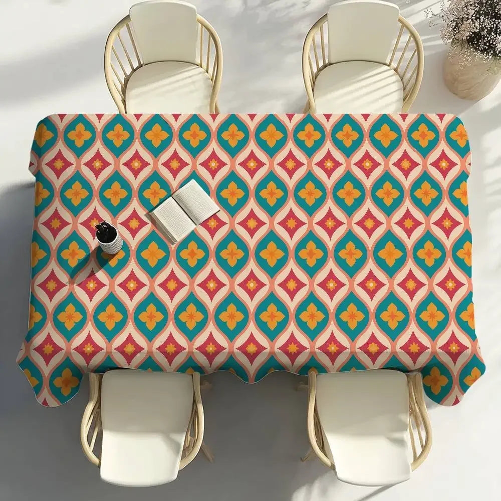 Toalha de Mesa Geométrica à Prova d'Água para Decoração