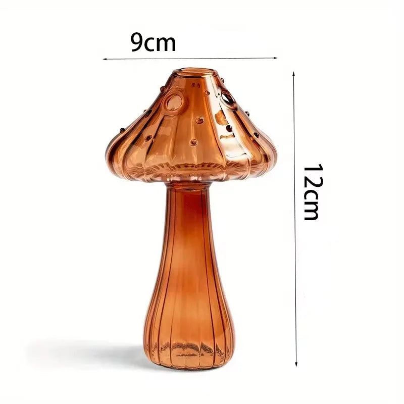 Vaso de cogumelo colorido criativo hidropônico vidro transparente aromaterapia vaso sala estar jantar desktop arte decoração