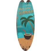 Prancha de surf parede pendurado sinal de madeira decoração de praia verão temático tropical bar decoração de parede bem-vindo ao paraíso sinal de porta para casa quarto