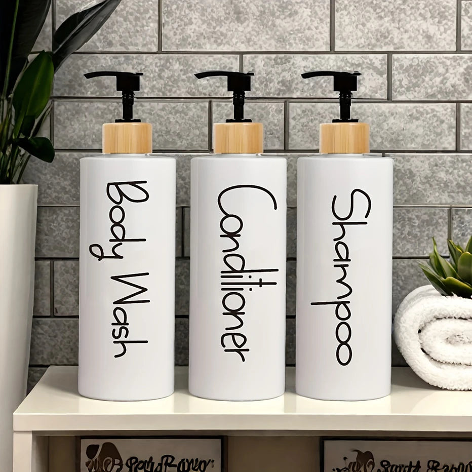 3 pçs dispensador de sabão do banheiro reutilizável bomba mão dispensador garrafa banheiro chuveiro gel shampoo recarregável garrafa recipiente