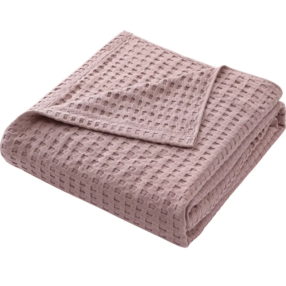 Cobertor térmico de algodão puro premium, cobertor térmico macio e confortável, leve, colchas para todas as estações