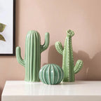 Nordic cerâmica artesanato simulação cactus ornamentos arte decorativa mobiliário doméstico fotografia adereços decoração do quarto verde