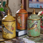 Frascos de armazenamento de cerâmica vintage, jarra de açúcar de cozinha, lata de chá esmaltada à prova de umidade, jarra de armazenamento, ornamento doméstico antigo