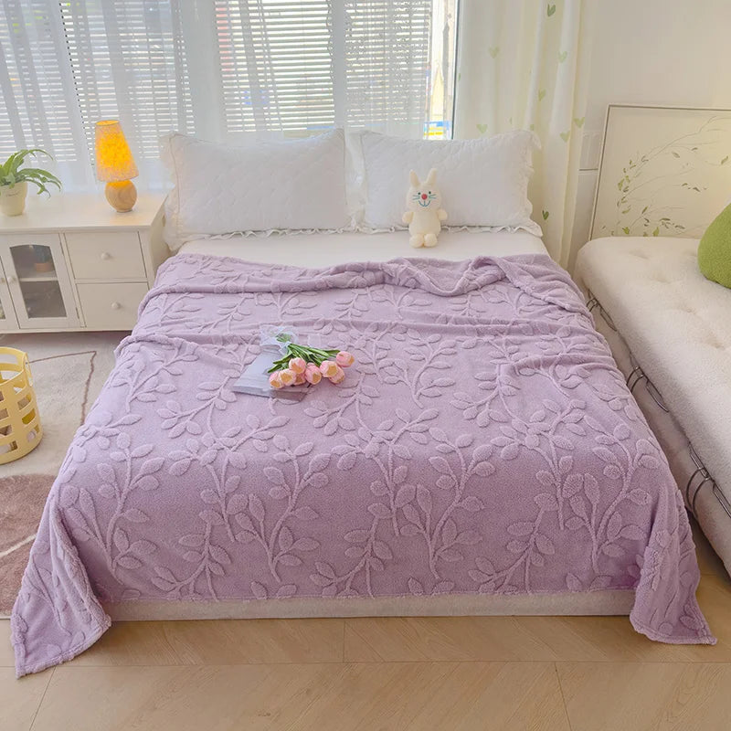 Cobertor grosso de lã para cama ou sofá Cobertor de pelúcia macia, Single ou Queen, Super King
