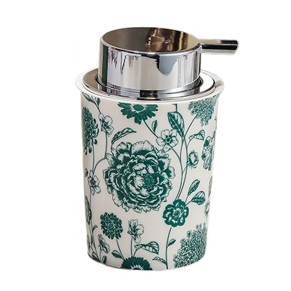 Dispensador de sabão de espuma cerâmica decorativa floral vintage luxo garrafa de espuma líquida 250ml recarregável garrafa de bomba de sabão de mão