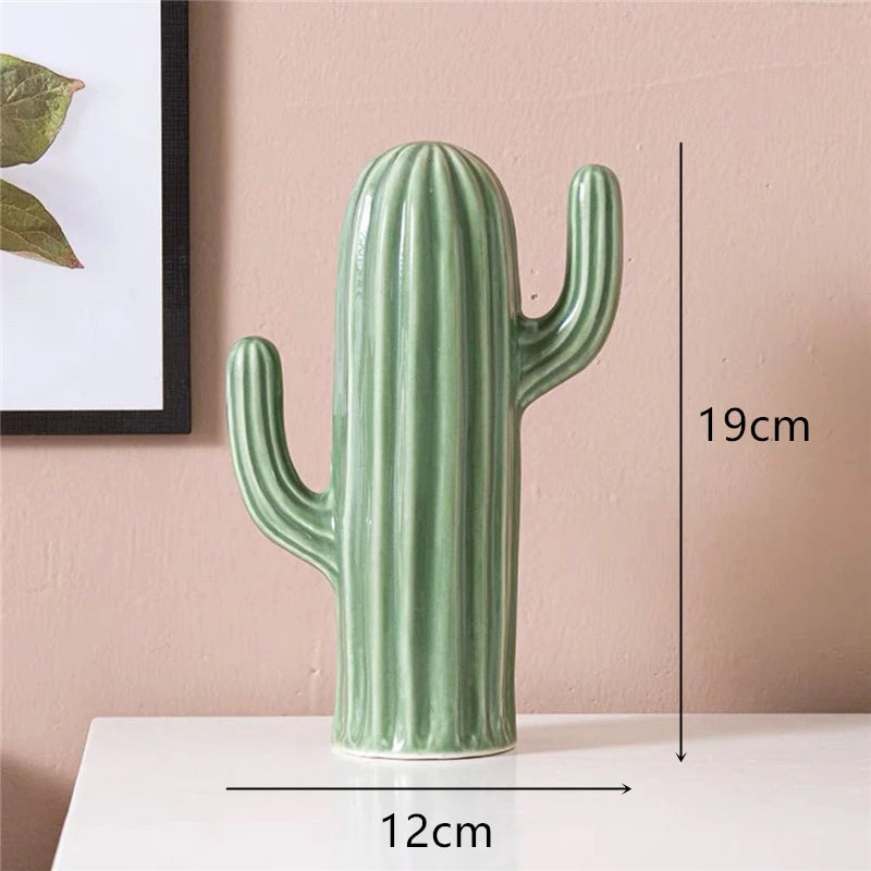 Nordic cerâmica artesanato simulação cactus ornamentos arte decorativa mobiliário doméstico fotografia adereços decoração do quarto verde