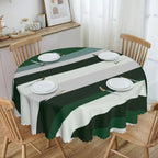 Orange Wave Gradient Retro Pattern Round Tablecloths 60 Inch Abstract Geometric Table Covers for Kitchen Table Cloth