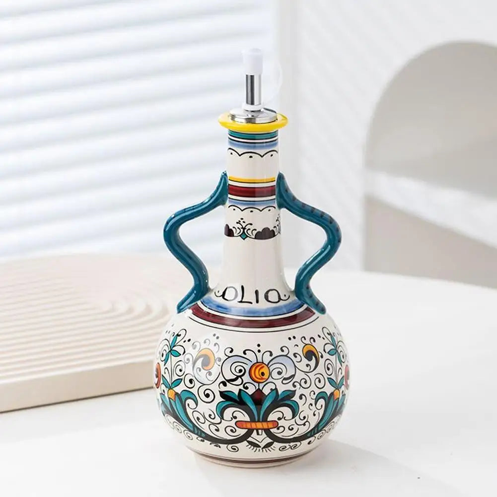 Dispenser Para Azeite de Oliva Pintado à Mão