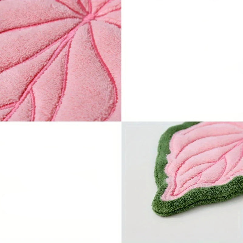 1pc toalha de mão de veludo coral, forma de folha de planta, pode ser pendurada para uso conveniente, superabsorvente, toalha de mão de cozinha e banheiro