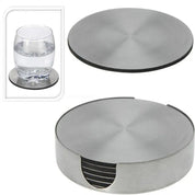 6 pçs/set redondo de aço inoxidável mesa placemats isolamento térmico caneca resistente ao calor cerveja xícara de chá coaster almofada esteira coasters