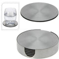 6 pçs/set redondo de aço inoxidável mesa placemats isolamento térmico caneca resistente ao calor cerveja xícara de chá coaster almofada esteira coasters