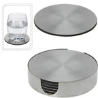 6 pçs/set redondo de aço inoxidável mesa placemats isolamento térmico caneca resistente ao calor cerveja xícara de chá coaster almofada esteira coasters