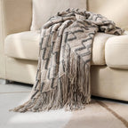 Manta de Malha Jacquard Vintage