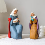 Conjunto de estátua de virgem maria e bebê jesus inspirado sagrado para decoração de casa muçulmana, figuras religiosas clássicas de mãe e infantil da moda