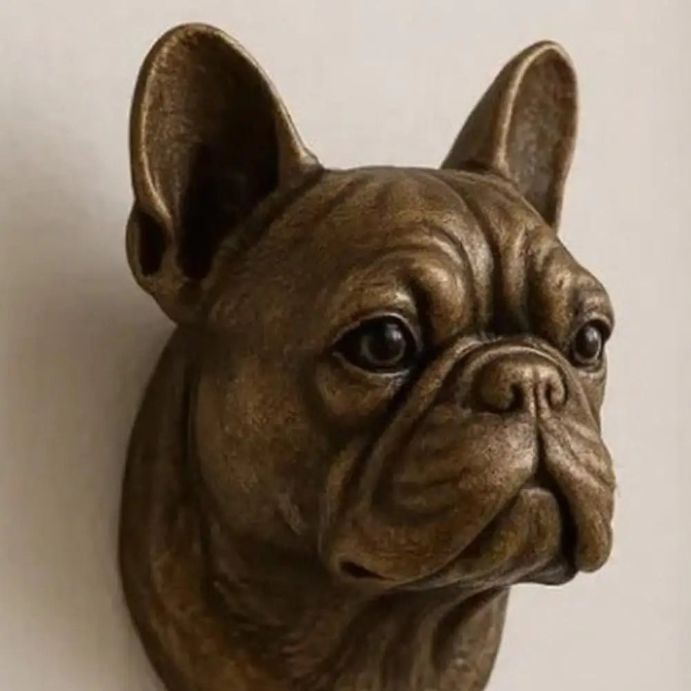 Cabide de armazenamento multifuncional, gancho de parede de buldogue, cabide decorativo de chave, estatueta de cachorro vintage, organizador de parede para casa