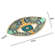 Criativo Devil Eye Imprime Bandeja De Armazenamento De Jóias, bandeja De Cerâmica Oval, Decoração De Varejo Doméstico, Ornamentos, 1 Peça