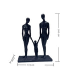 Vilead moderna resina família escultura abstrata pais e filho estátua minimalista decoração de casa estatueta preta presente ornamento interior