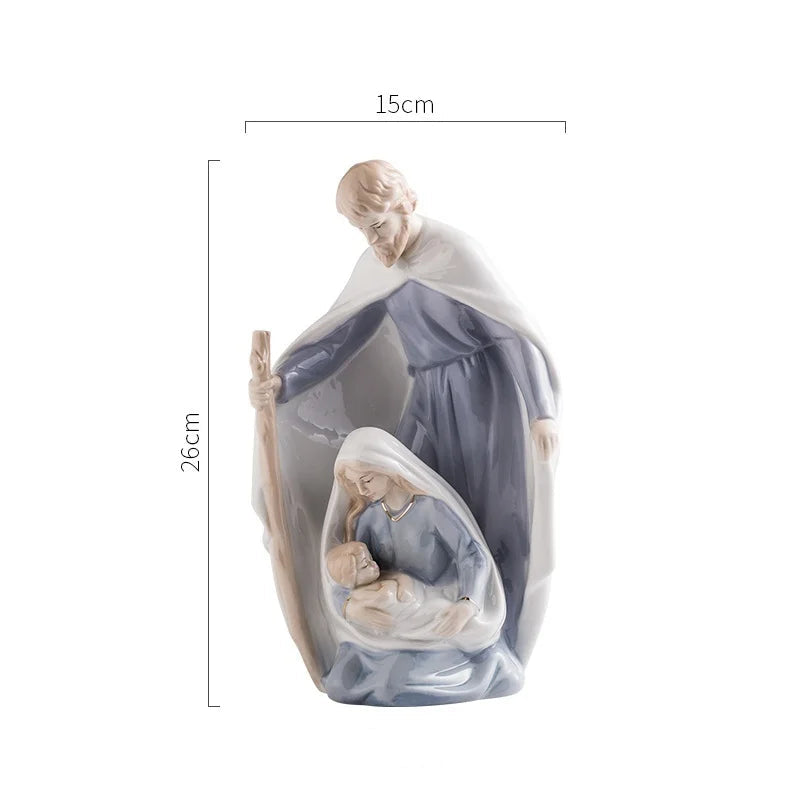 Réativa cerâmica personagem escultura cristão católico madonna jesus igreja personagem estátua decoração para casa