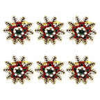 6 pçs anéis de guardanapo de natal árvore de natal floco de neve veados quebra-nozes guardanapo titular fivela de guardanapo de ouro para festa de natal decoração de mesa