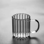 Copo listrado de vidro, Xicara de Chá, Caneca de Café, Copo Para Escritório, Copo de Vidro, Caneca de Vidro,  Copo Estiloso, Caneca Estilosa, Loja Rowa Home