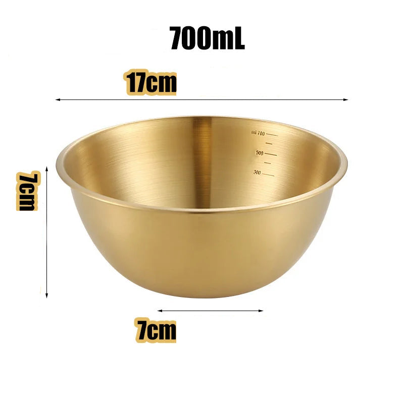 Conjunto de 3 Tigelas Douradas em Aço Inoxidável