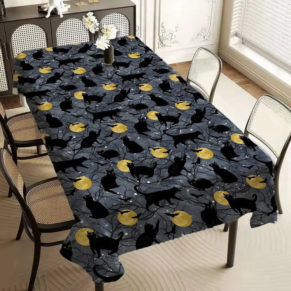 Textura gato pano de mesa retangular mancha toalha de mesa oleada mantel mesa impermeável decoração