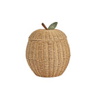 Boho artesanal tecido à mão rattan natural em forma de pêra cesta de armazenamento organizador bandeja de mesa decoração para casa padrão de frutas eco-amigável