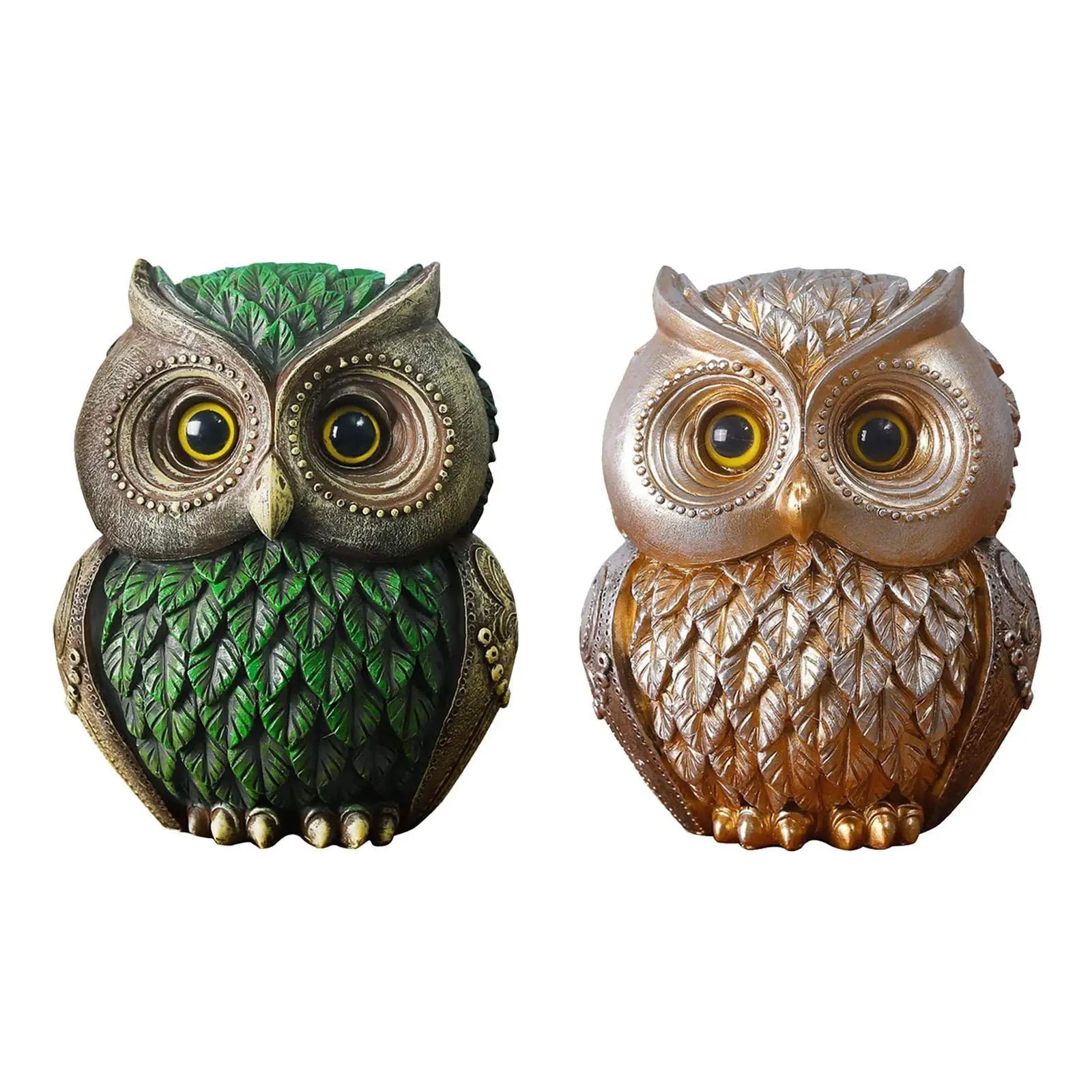 Adorável coruja ornamento jardim escultura de coruja para sala de estar quarto escritório