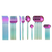 Conjunto de Talheres  Multicoloridos com 24 Peças
