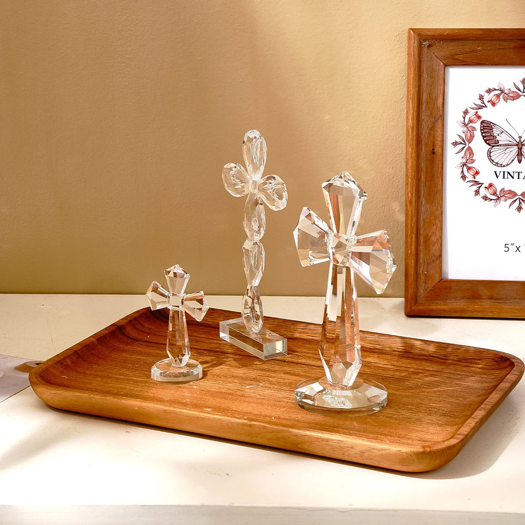 1pc amor anjo e cruz prisma em forma de artesanato de vidro, peitoris da janela coletor de sol ornamento prisma luz captura artesanato decorativo