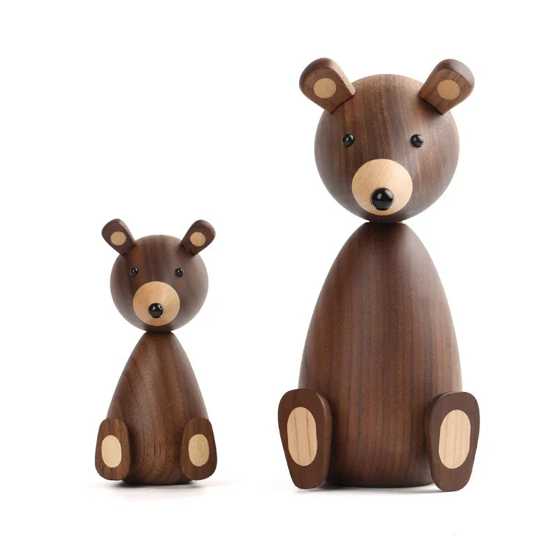 Dinamarca de madeira urso marrom decoração para casa estatuetas alta qualidade design nórdico decoração do quarto presentes/artesanato/brinquedos da família decoração para casa