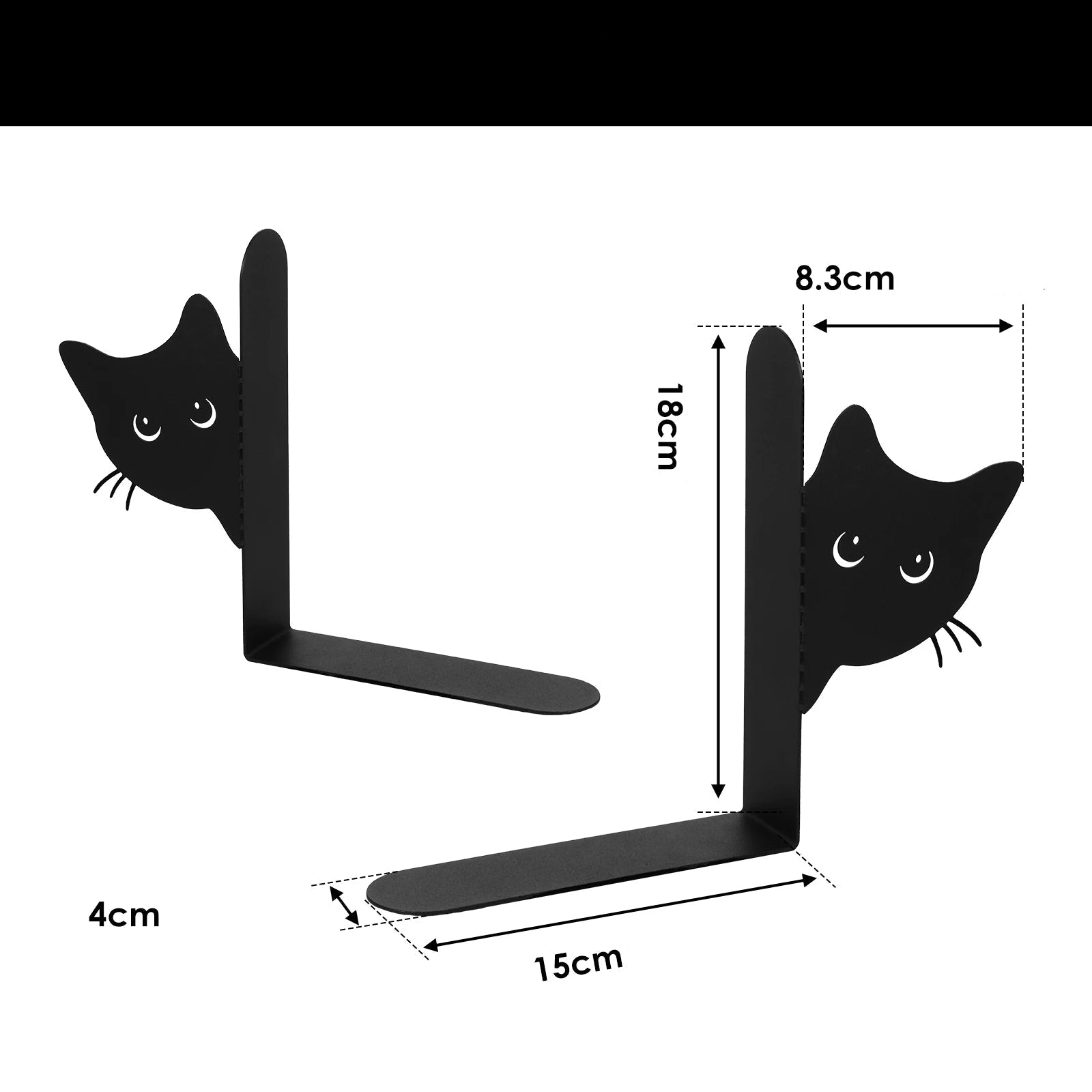 2 pçs peeping gato forma metal bookends decorativo desktop livro termina versátil base estável estante estantes para escritório em casa