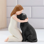 A25F-Amo estátuas de estatuetas de meu cachorro, presentes de lembrança de amizade de anjo de cachorro, figuras esculpidas pintadas à mão para amantes de cães