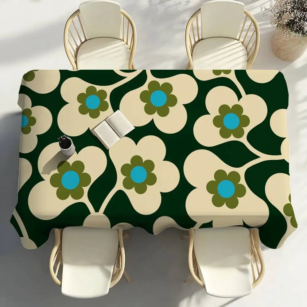 O-Orla Kiely Flor Toalha de mesa Festa em casa Piquenique Sala de jantar Cozinha Patios Toalha de mesa de poliéster à prova de manchas