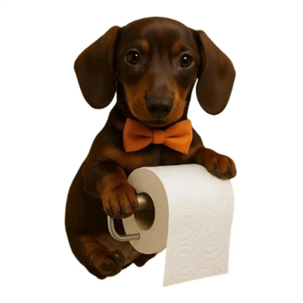 Suporte de papel higiênico engraçado gatos cães resina estátua animal acessórios do banheiro fixado na parede bonito dispensador de tecido