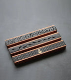 Criativo retro preto escritório em casa suporte de incenso de madeira queimador de incenso tradicional tipo chinês madeira artesanal escultura caixa incensário