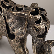 Vilead oco elefante estátua estilo retro escultura acessórios de decoração para casa sala estar estante decoração interior objeto presente